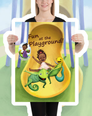 Ladi Liz & Cam, Fun at the Playground! Kids Poster, Children's Poster