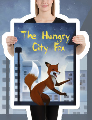 The Hungry City Fox, Kids Poster, Children's Poster